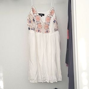Lulu's Petal Pickin' Ivory Embroidered Dress, size Large